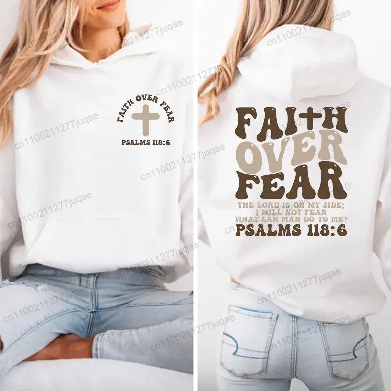 Women Fashion Over 50 - Faith Over Fear Print Sweatshirt Women