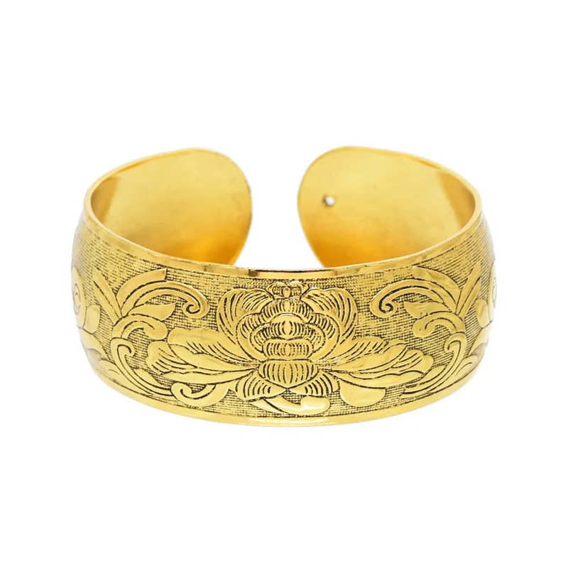 Women Fashion Pakistan - Vintage Golden Tibetan Silvery Cuff Bracelet