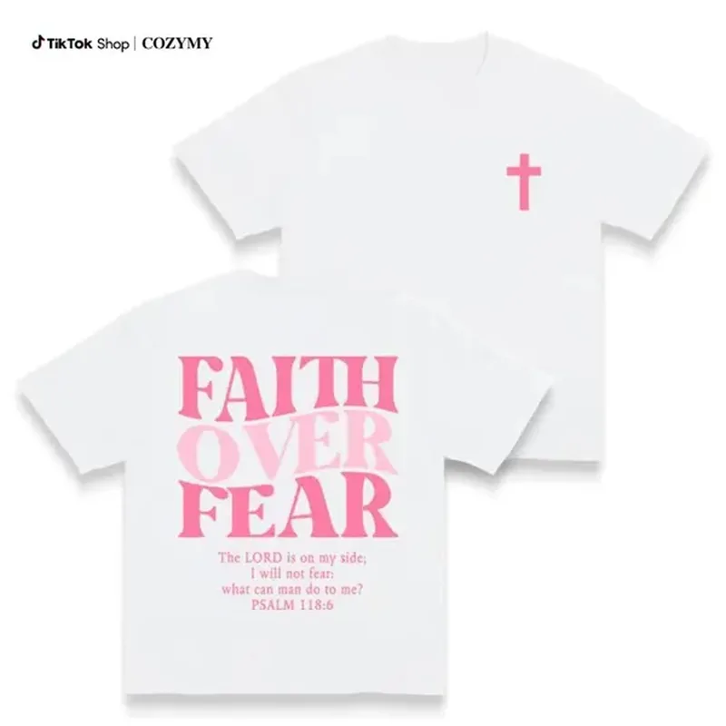 Women'S Fashion Graphic Tees - Faith Over Fear Graphic Tees -