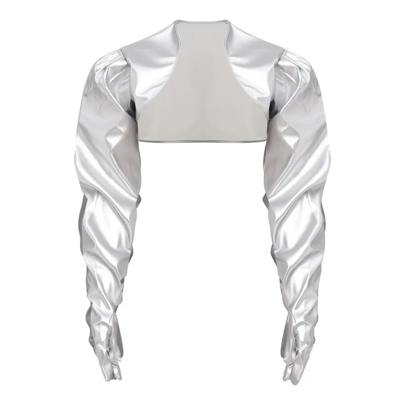 Women Fashion Gloves - Womens Female Wet Look PU Cardigan