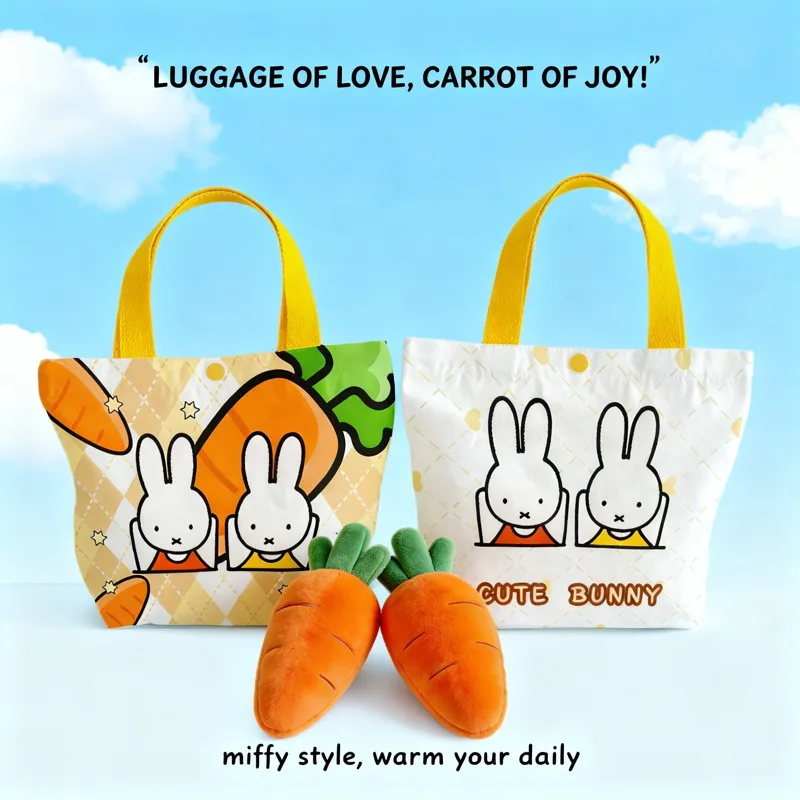 Canvas Tote Bag - Creative Cartoon Miffy Rabbit Canvas Bag