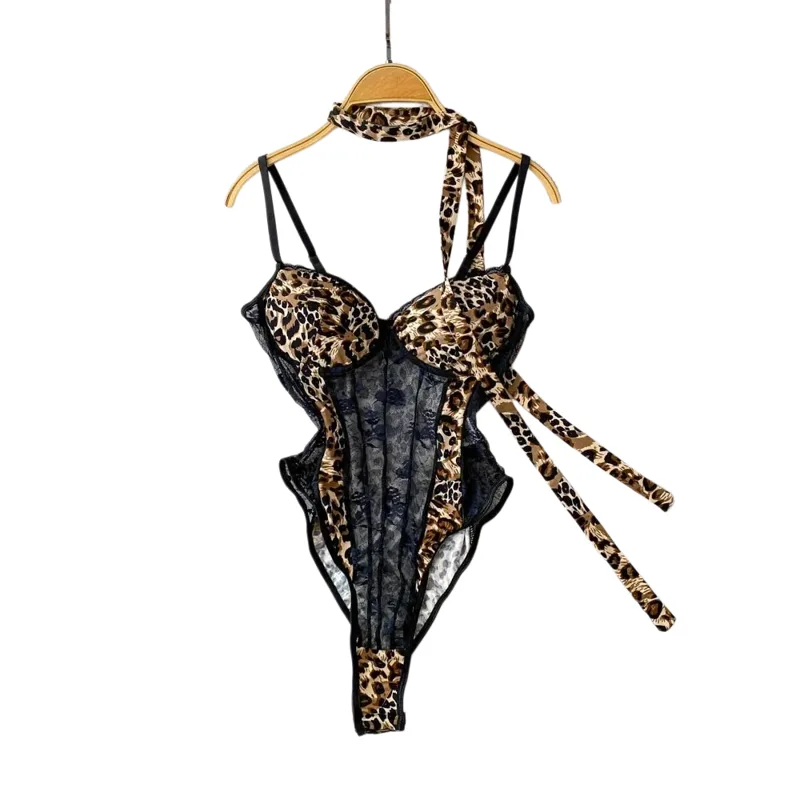 Trend Women Fashion - Women Hotsweet V-neck Leopard Slim Vintage