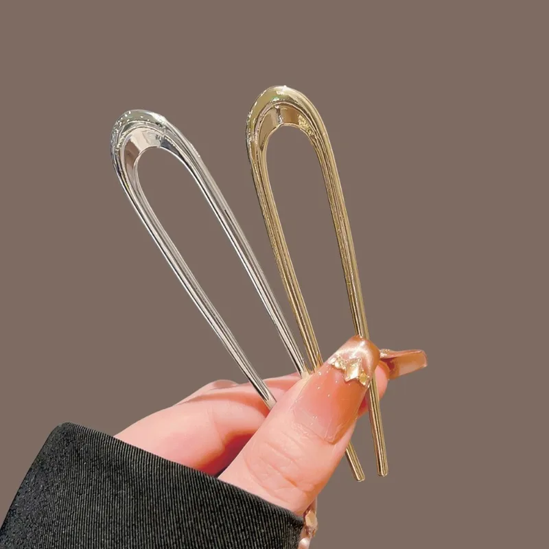 Women Fashion Hair Style - Alloy Minimalist U-shaped Hairpin Women Versatile