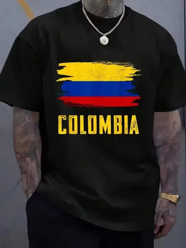 Women'S Fashion Graphic Tees - 100% Cotton Colombia Tee For Men