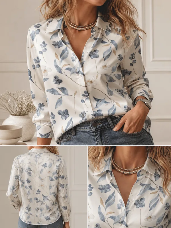 Trend Women Fashion - Casual All-match Collared Blouse, Women Long