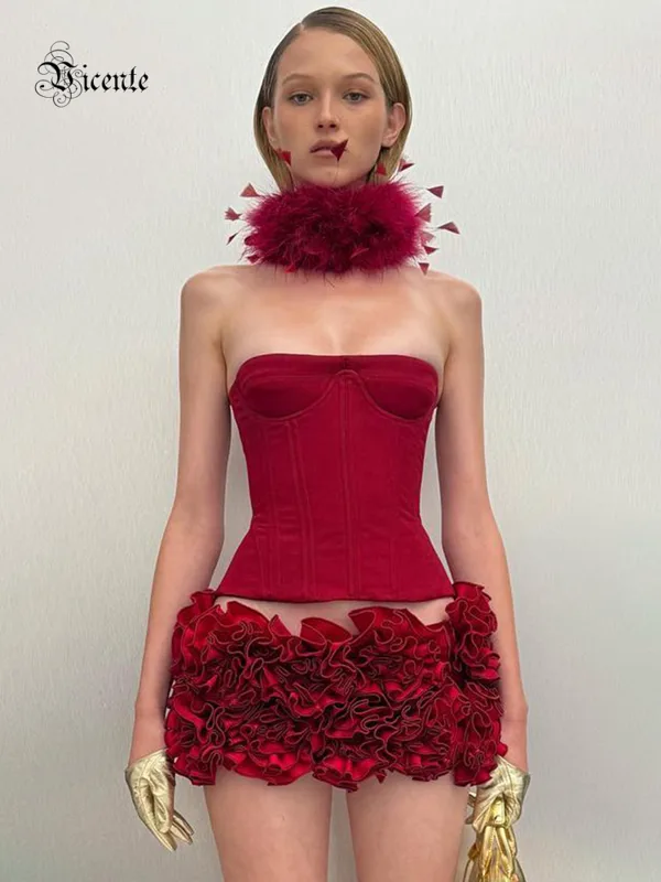 Ruched Dress Mini - VC Christmas Dress Strapless Red Structured