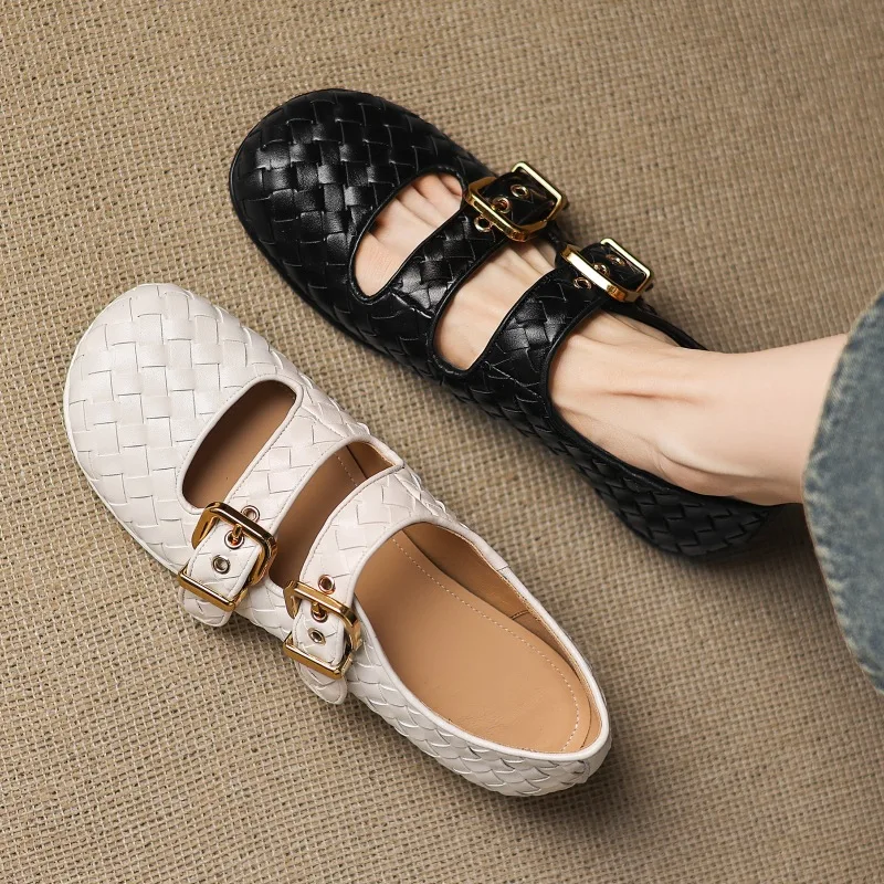 Women'S Fashion Belts - 2025 new women's shoes woven cow