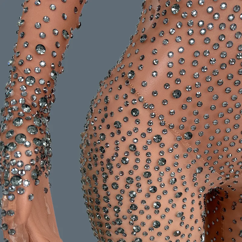 Women Fashion Gloves - Sexy Stage Costume Full Rhinestones Gloves