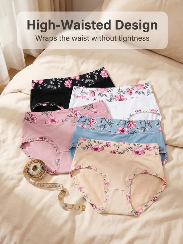 Trend Women Fashion - 5PCS Plus Size Women's Flower Print