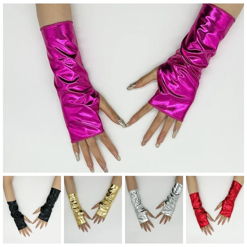 Women Fashion Gloves - Cyberpunk Trendy Techwear Silver/ Black/Golden/Red Casual