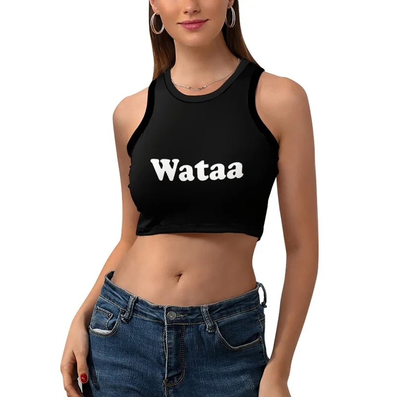 Women'S Fashion Graphic Tees - Women's Wataa Letter Graphic Contrast Trim