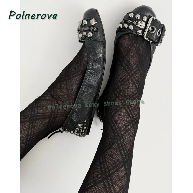 Women'S Fashion Belts - Rivet Belt Buckle Mary Jane Shoes