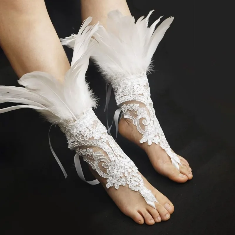 Women Fashion Gloves - 1PC Fashion Accessories Lace Feather Long