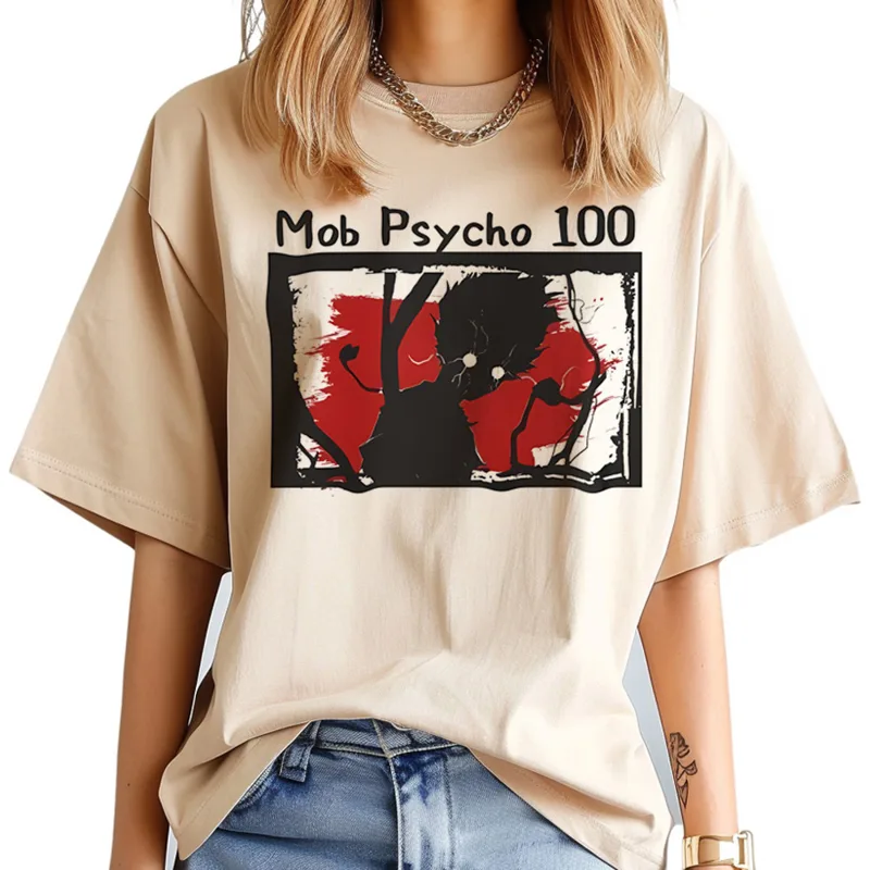 Women Fashion 80S - Mob Psycho 100 tshirt women Psychedelic