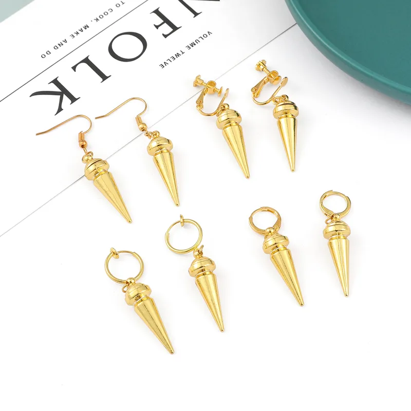 Women Fashion Hub - Fashion Anime Golden Color Awl Minimalist