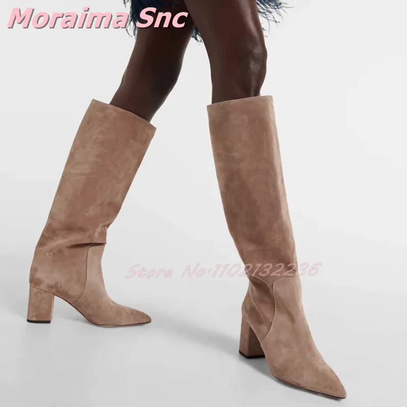 Women'S Fashion Winter 2026 - Suede Leather Pointed Toe Knee High