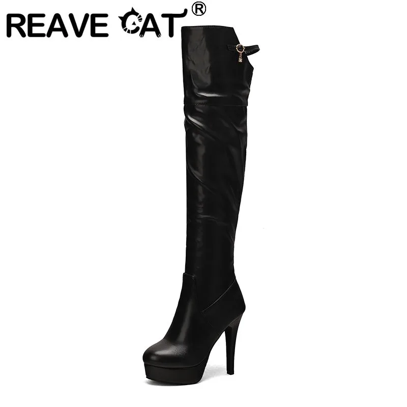 Women Fashion Over 50 - REAVE CAT 2025 Sexy Thigh Boots