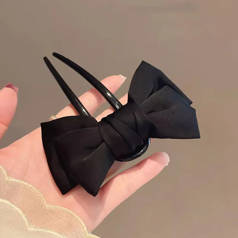 Women Fashion Hair Style - Chic Korean-Style Bow U-Shaped Hair Clip