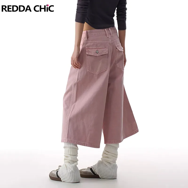 Denim Shorts Women - REDDACHiC Pink Cargo Jean Shorts Women
