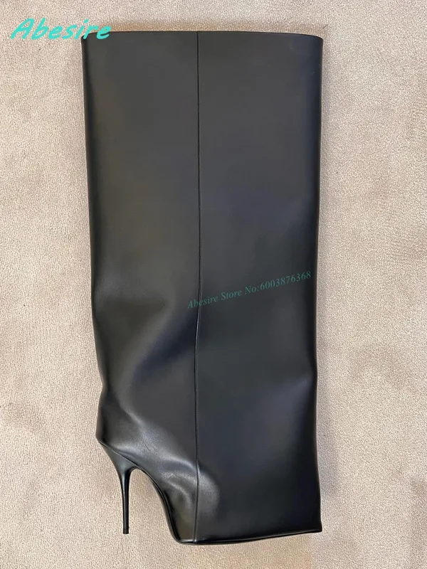 Women'S Fashion Winter 2026 - Matte Leather Knee High Boots Pointed