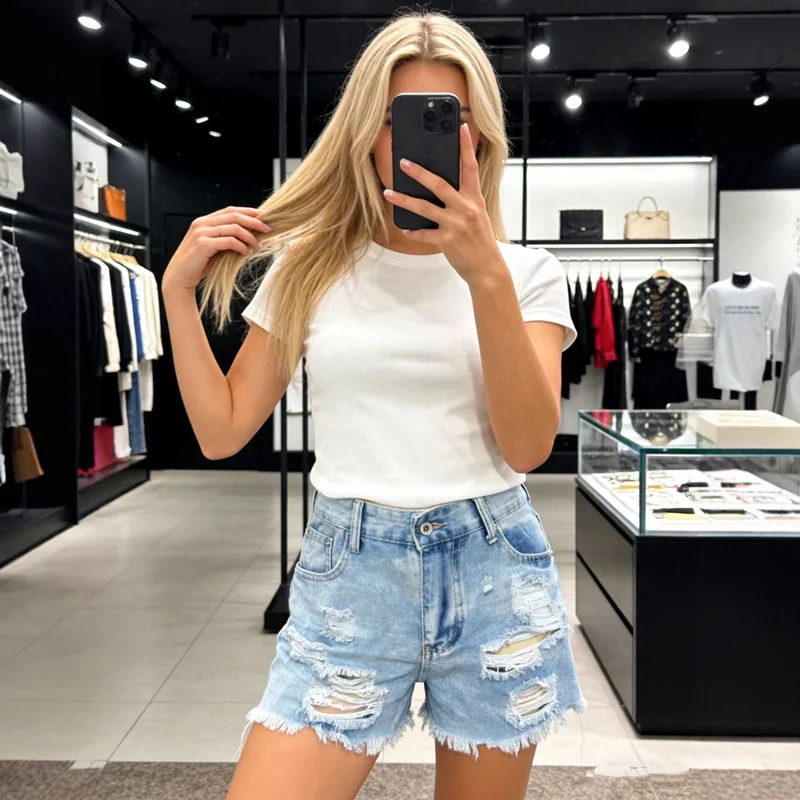 Denim Shorts Women - Womens Denim Jeans Shorts Fashion Y2K