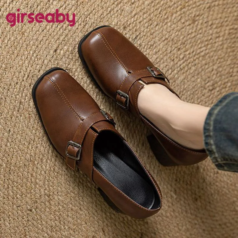 Women'S Fashion Belts - Girseaby Vintage Women Pumps Square Toe