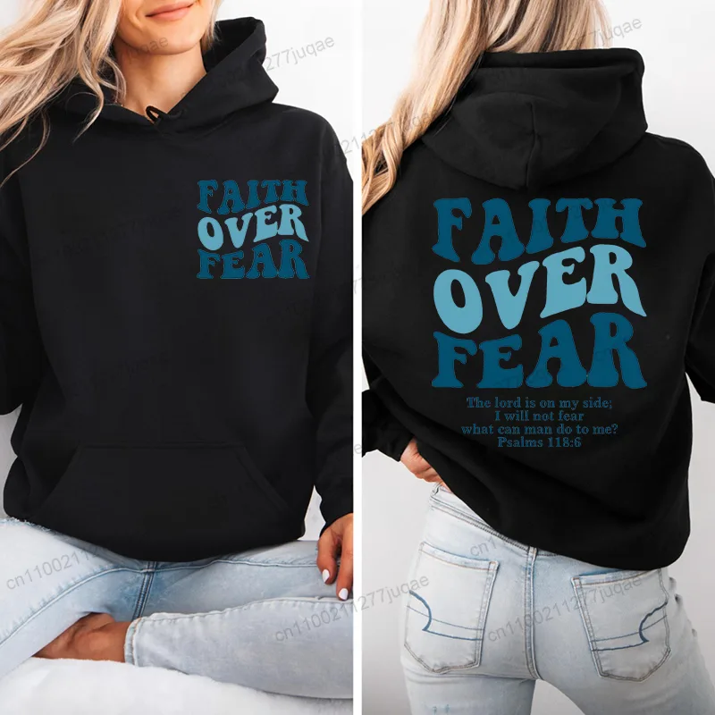 Faith Over Fear Print Sweatshi - Women Fashion Over 50 review and price