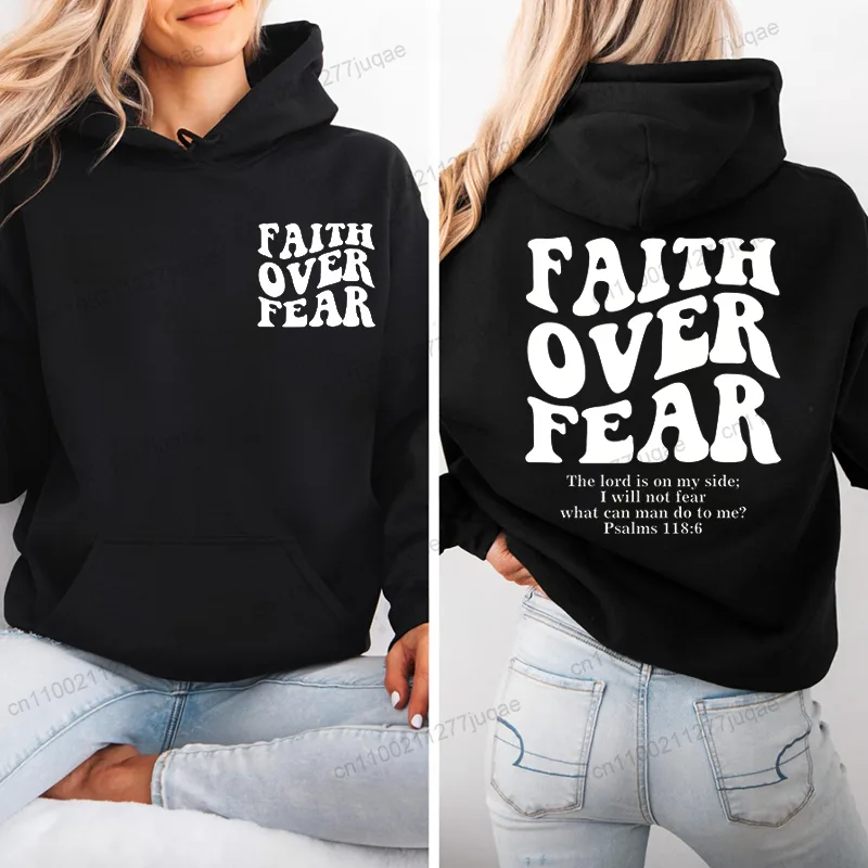 Faith Over Fear Print Sweatshi - Women Fashion Over 50 review and price