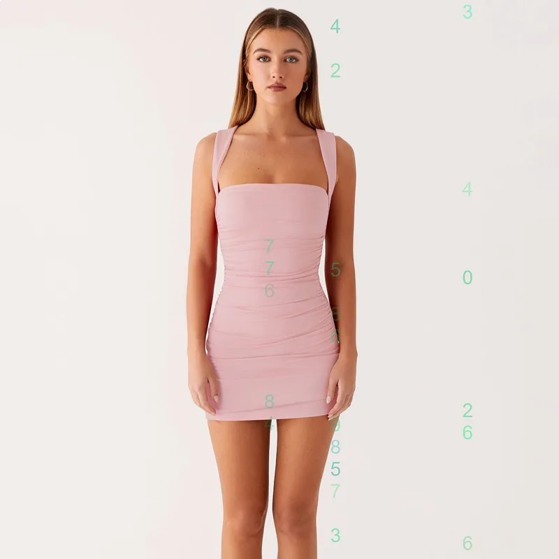 Y2K Dress Sexy Square Neck Bod - Ruched Dress Mini review and price