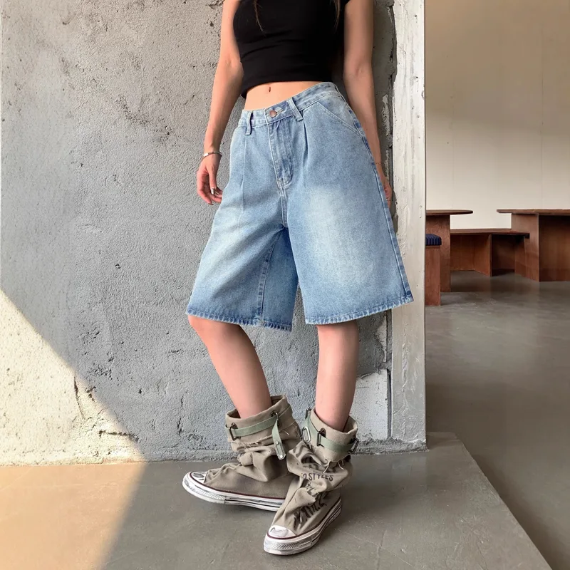 American Retro Washed Denim Fi - Denim Shorts Women review and price