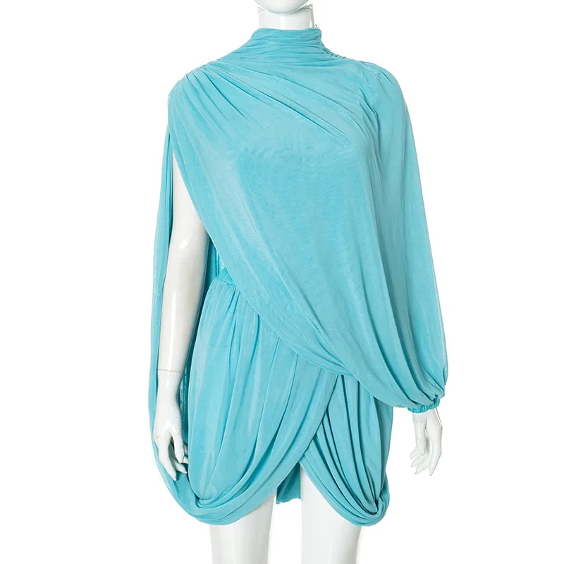 2025 Autumn Women Elegant Blue - Ruched Dress Mini review and price
