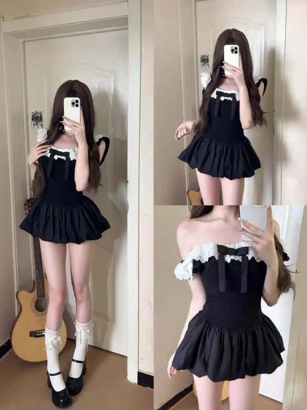 Coquette Korean Sexy Off Shoul - Ruched Dress Mini review and price