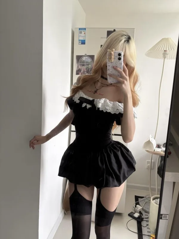 Coquette Korean Sexy Off Shoul - Ruched Dress Mini review and price
