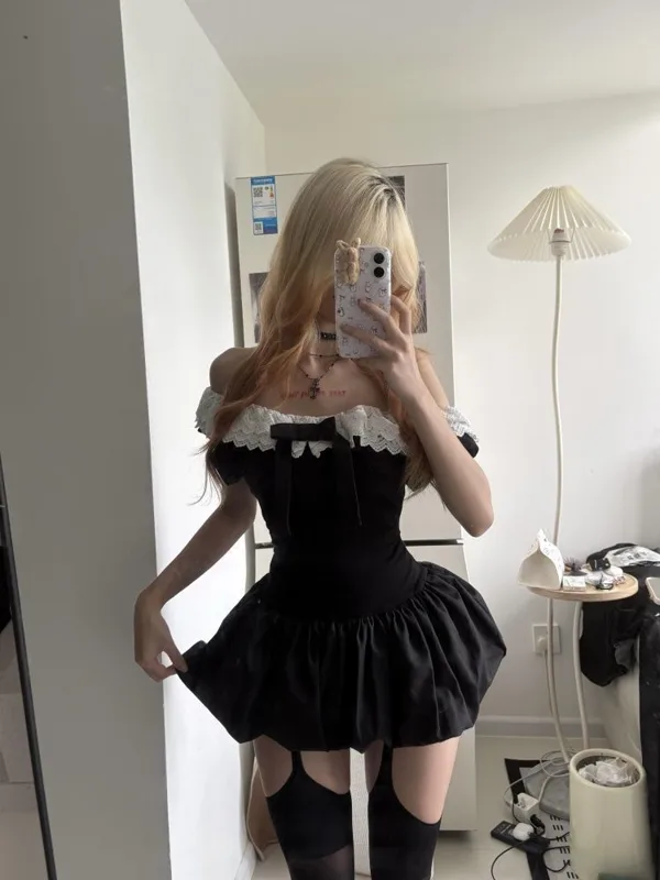Coquette Korean Sexy Off Shoul - Ruched Dress Mini review and price