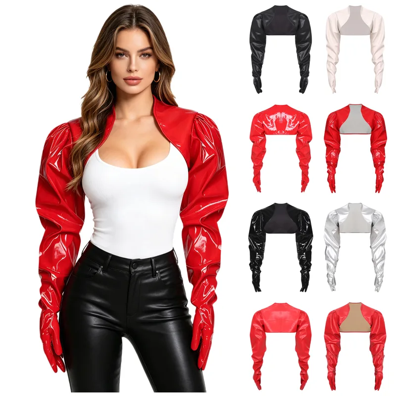 Womens Female Wet Look PU Card - Women Fashion Gloves review and price