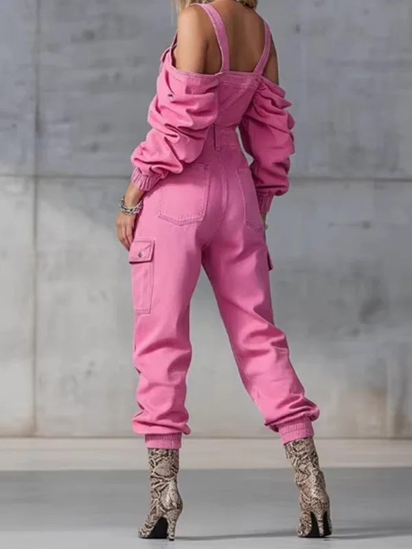 Fashion Vintage Denim Jumpsuit - Women'S Fashion Vintage Off Shoulder Long Sleeve Jumpsuit review and price