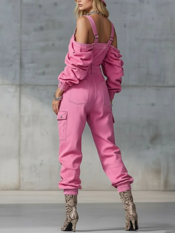 Fashion Vintage Denim Jumpsuit - Women'S Fashion Vintage Off Shoulder Long Sleeve Jumpsuit review and price