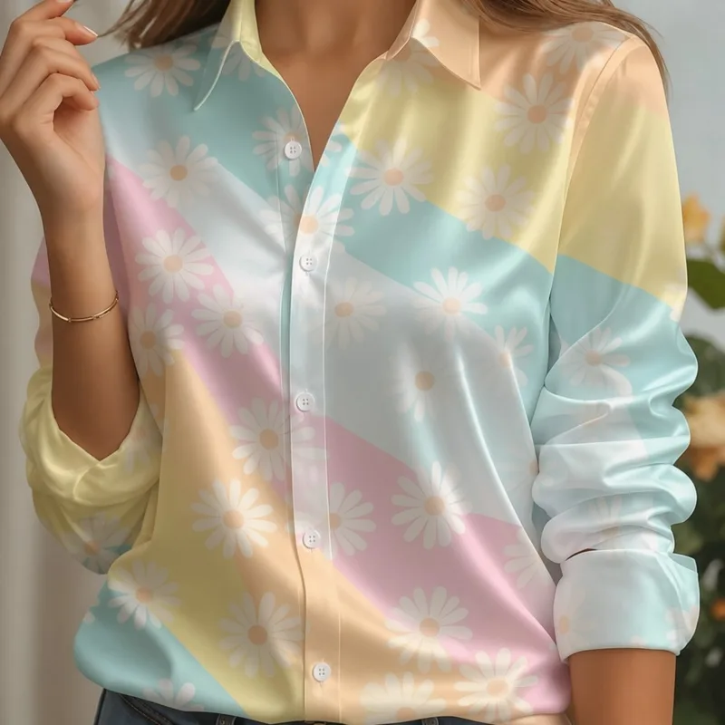 Women Satin Lapel Collar Shirt - Trend Women Fashion review and price