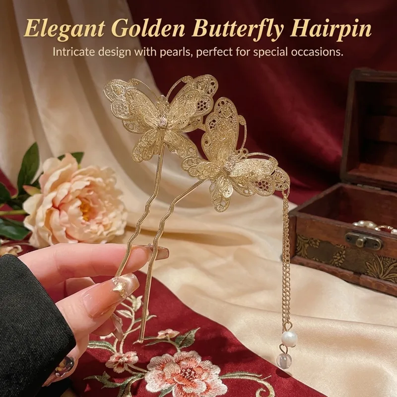 Neo Chinese Double Butterfly T - Women Fashion Hair Style review and price