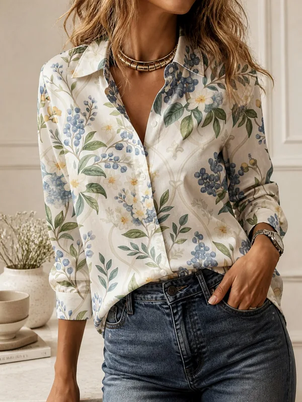 Casual All-match Collared Blou - Trend Women Fashion review and price