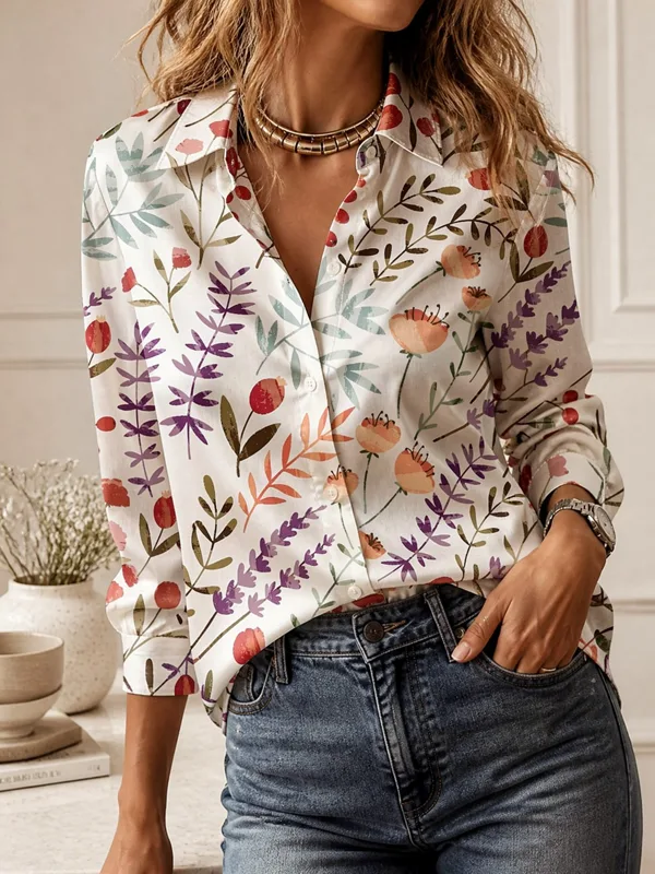 Casual All-match Collared Blou - Trend Women Fashion review and price