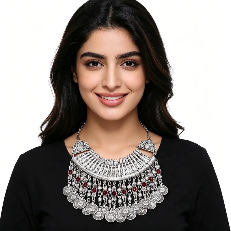 Vintage Silver Color Ethnic Co - Women Fashion Pakistan review and price