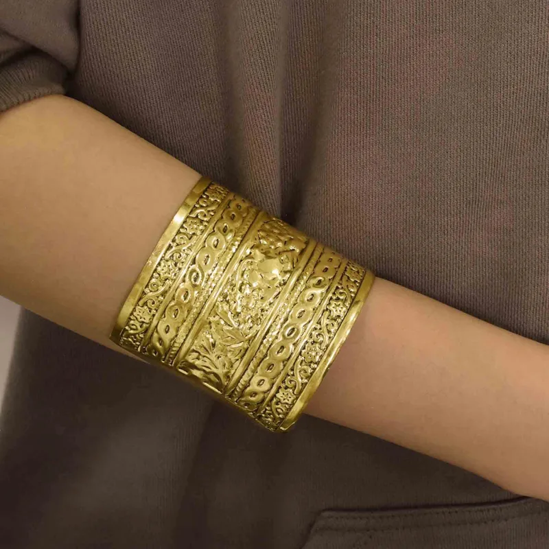Vintage Alloy Carved Flower Cu - Women Fashion Pakistan review and price