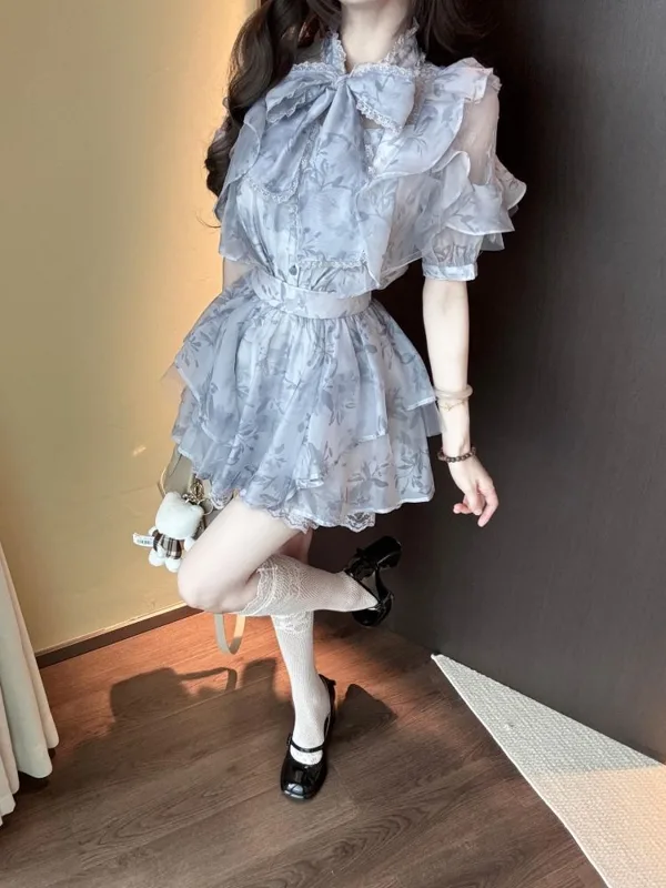 Coquette Sweet Floral Print 2  - Ruched Dress Mini review and price