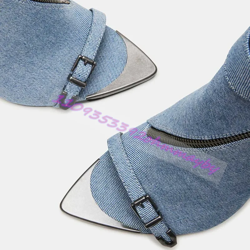 Summer Blue Denim Pointed-Toe  - Women'S Fashion Belts review and price