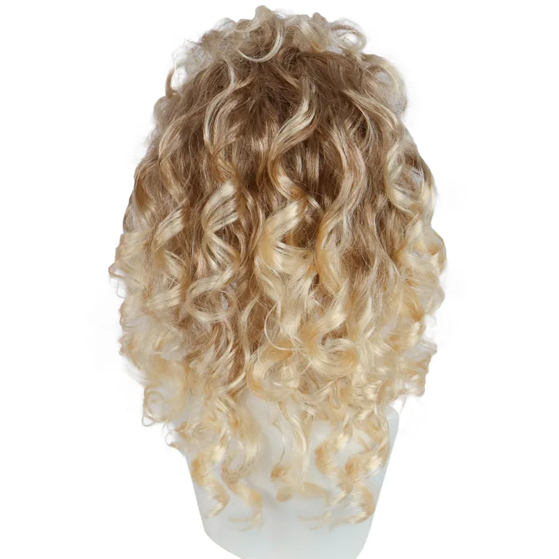 Synthetic Blonde Big Curly Wig - Women Fashion 80S review and price