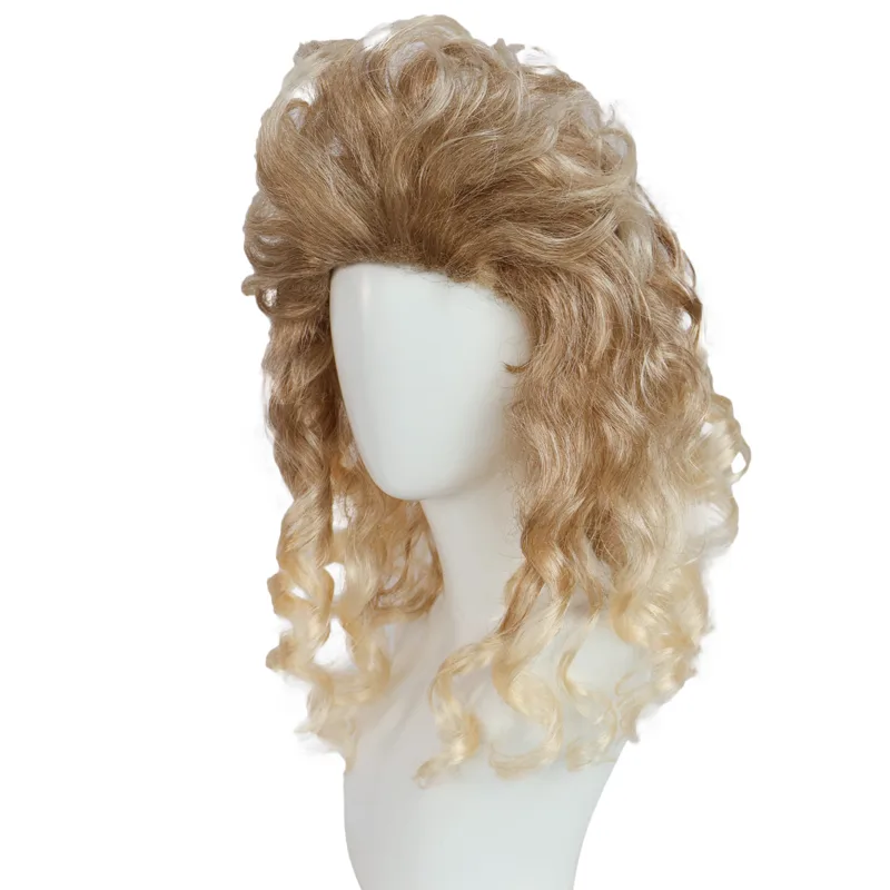 Synthetic Blonde Big Curly Wig - Women Fashion 80S review and price