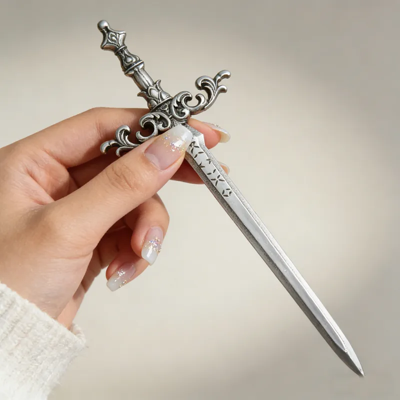 1pc Silver-Tone Sword Hair Sti - Women Fashion Hair Style review and price
