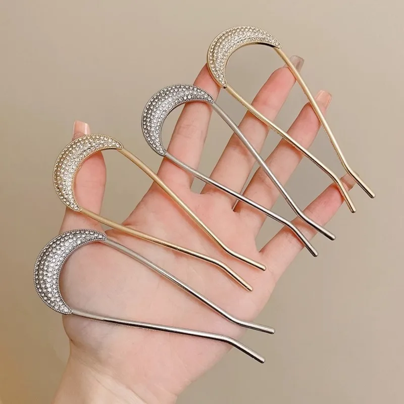 1/2pcs U-Shaped Crystal Hairpi - Women Fashion Hair Style review and price