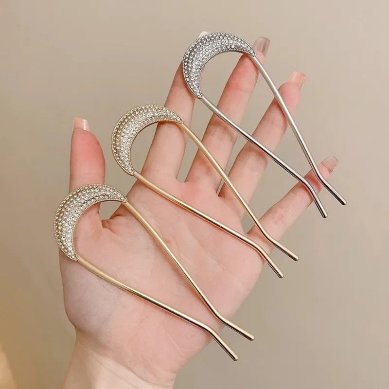 1/2pcs U-Shaped Crystal Hairpi - Women Fashion Hair Style review and price